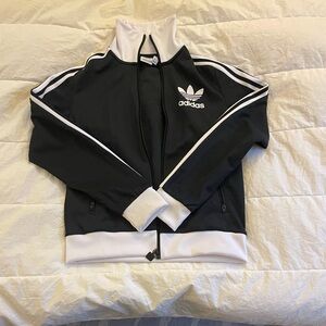 Adidas Women's Black and White Track Jacket